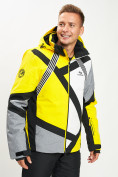 Оптом Горнолыжная куртка мужская желтого цвета 77015J в Екатеринбурге, фото 4