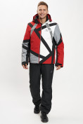 Оптом Горнолыжная куртка мужская красного цвета 77015Kr в Казани, фото 12