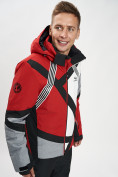 Оптом Горнолыжная куртка мужская красного цвета 77015Kr, фото 2