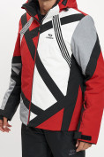 Оптом Горнолыжная куртка мужская красного цвета 77015Kr, фото 9