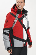 Оптом Горнолыжная куртка мужская красного цвета 77015Kr, фото 5