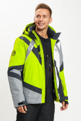 Оптом Горнолыжная куртка мужская зеленого цвета 77015Z в Казани, фото 4