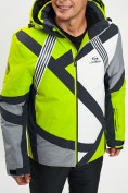 Оптом Горнолыжная куртка мужская зеленого цвета 77015Z в Казани, фото 2
