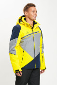 Оптом Горнолыжная куртка мужская желтого цвета 77016J, фото 3