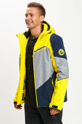 Оптом Горнолыжная куртка мужская желтого цвета 77016J, фото 4