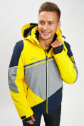 Оптом Горнолыжная куртка мужская желтого цвета 77016J, фото 5