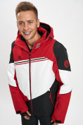 Оптом Горнолыжная куртка мужская красного цвета 77016Kr, фото 2