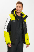 Оптом Горнолыжная куртка мужская желтого цвета 77018J, фото 2