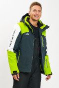 Оптом Горнолыжная куртка мужская зеленого цвета 77018Z в Казани, фото 2