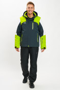 Оптом Горнолыжная куртка мужская зеленого цвета 77018Z, фото 3