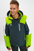 Оптом Горнолыжная куртка мужская зеленого цвета 77018Z, фото 9