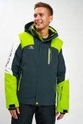 Оптом Горнолыжная куртка мужская зеленого цвета 77018Z