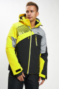 Оптом Горнолыжная куртка мужская желтого цвета 77019J в Казани