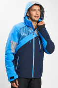 Оптом Горнолыжная куртка мужская синего цвета 77019S, фото 4