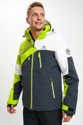 Оптом Горнолыжная куртка мужская зеленого цвета 77019Z, фото 3