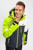 Оптом Горнолыжная куртка мужская зеленого цвета 77019Z в Екатеринбурге