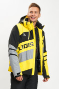 Оптом Горнолыжная куртка мужская желтого цвета 77022J, фото 11