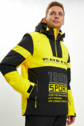 Оптом Горнолыжная куртка анорак мужская желтого цвета 77024J в Казани, фото 4
