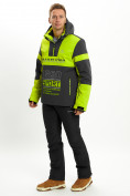 Оптом Горнолыжная куртка анорак мужская зеленого цвета 77024Z в Екатеринбурге, фото 9