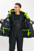 Оптом Горнолыжная куртка мужская большого размера зеленого цвета 77029Z в Казани, фото 13