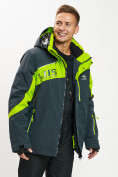 Оптом Горнолыжная куртка мужская большого размера зеленого цвета 77029Z в Казани, фото 12
