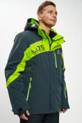 Оптом Горнолыжная куртка мужская большого размера зеленого цвета 77029Z в Екатеринбурге, фото 2