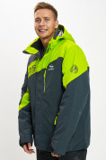 Оптом Горнолыжная куртка мужская большого размера зеленого цвета 77029Z в Казани, фото 5