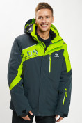 Оптом Горнолыжная куртка мужская большого размера зеленого цвета 77029Z в Екатеринбурге