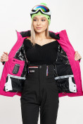 Оптом Горнолыжная куртка женская розового цвета 77030R в Казани, фото 10