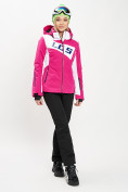Оптом Горнолыжная куртка женская розового цвета 77030R в Казани, фото 2