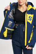 Оптом Горнолыжная куртка женская темно-синего цвета 77030TS, фото 14