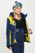 Оптом Горнолыжная куртка женская темно-синего цвета 77030TS, фото 15