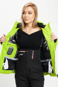 Оптом Горнолыжная куртка женская зеленого цвета 77030Z в Казани, фото 12