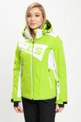Оптом Горнолыжная куртка женская зеленого цвета 77030Z, фото 6