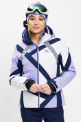 Оптом Горнолыжная куртка женская фиолетового цвета 77031F в Казани
