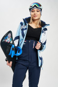 Оптом Горнолыжная куртка женская голубого цвета 77031Gl в Казани, фото 2