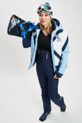 Оптом Горнолыжная куртка женская голубого цвета 77031Gl, фото 11