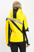 Оптом Горнолыжная куртка женская желтого цвета 77031J, фото 5