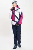 Оптом Горнолыжная куртка женская розового цвета 77031R в Казани, фото 2