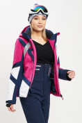 Оптом Горнолыжная куртка женская розового цвета 77031R, фото 5