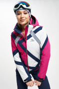 Оптом Горнолыжная куртка женская розового цвета 77031R, фото 4