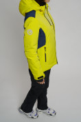 Оптом Горнолыжная куртка женская желтого цвета 77033J, фото 3