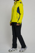 Оптом Горнолыжная куртка женская желтого цвета 77033J, фото 13