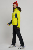 Оптом Горнолыжная куртка женская желтого цвета 77033J в Казани, фото 5