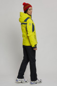 Оптом Горнолыжная куртка женская желтого цвета 77033J, фото 7