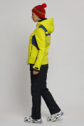 Оптом Горнолыжная куртка женская желтого цвета 77033J, фото 8