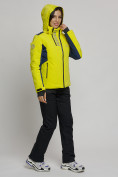 Оптом Горнолыжная куртка женская желтого цвета 77033J, фото 10