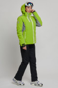 Оптом Горнолыжная куртка женская зеленого цвета 77033Z в Казани, фото 10