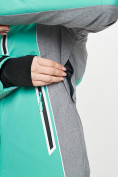 Оптом Горнолыжная куртка женская бирюзового цвета 77034Br в Казани, фото 8
