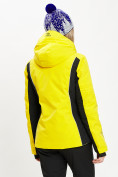 Оптом Горнолыжная куртка женская желтого цвета 77034J в Казани, фото 4